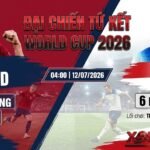 Đại chiến tứ kết World Cup 2026 giữa Na Uy và Anh, màn đọ sức khốc liệt giữa cỗ máy ghi bàn Erling Haaland và Harry Kane. Xem trực tiếp bóng đá tốc độ cao tại Xoilac TV.